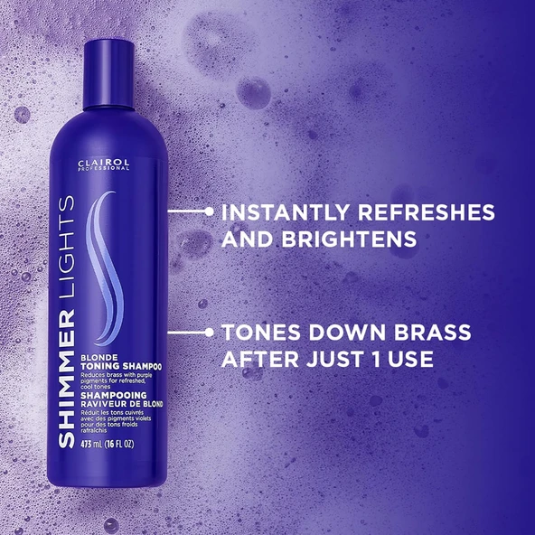 Clairol Shimmer Lights Sarı Saçlar İçin Tonlayıcı Mor Şampuan 473ML - 2