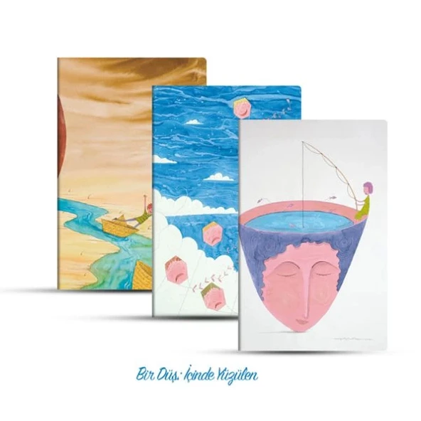 Üçlü Çizgili Defter Seti: Bir Düş: İçinde Yüzülen ürün görseli