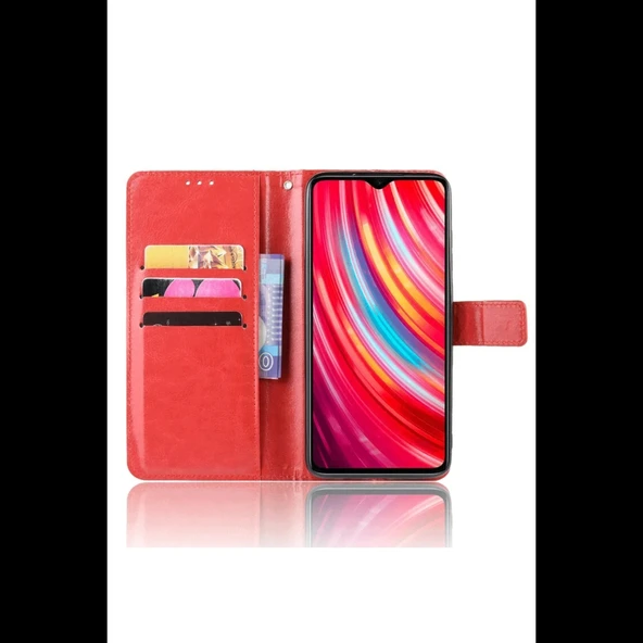 Joy Tekno Xiaomi Redmi Note 8 Pro Kılıf Trend S Plus Kapaklı Kılıf - Kırmızı - 3