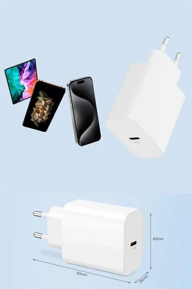 15/Pro/Pro Max 25W İOS Uyumlu Hızlı Şarj Aleti Adaptörlü Beyaz - Resim 5