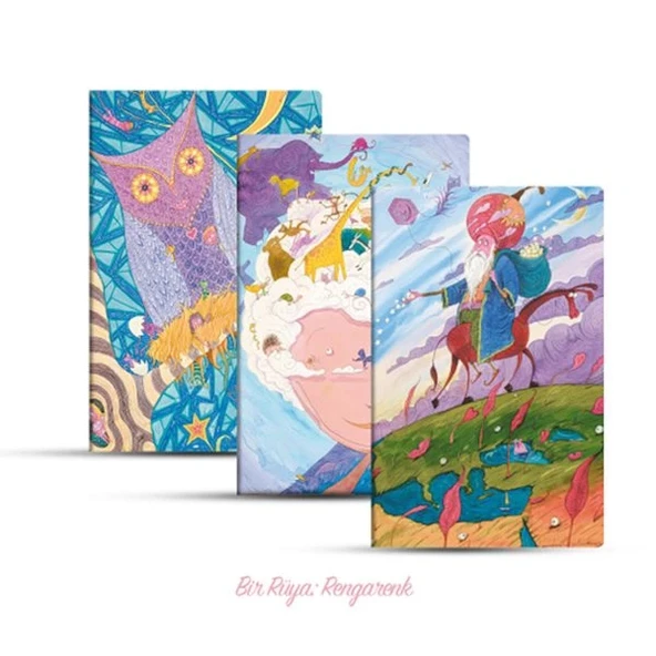 Üçlü Çizgili Defter Seti: Bir Rüya: Rengarenk ürün görseli