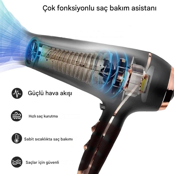HYUNDAI Elektronik Fön Makinesi 1800 W Saç Kurutma Makinesi - 6