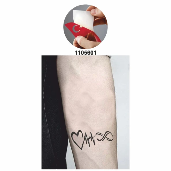 Kalp Nabız Sonsuzluk Tattoo Geçici Dövme Şablonları Kına Kalıpları - Resim 2
