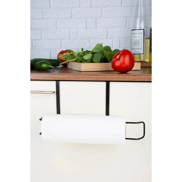 Siyah Dolap İçi Kağıt Havluluk Askı - 4