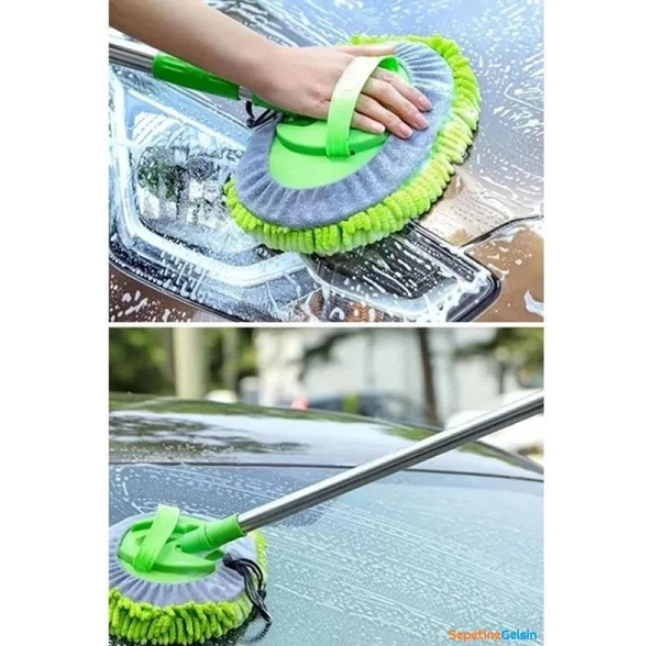 Sepetinegelsin Yedek Bezli Mikrofiber Araba Yıkama Fırçası - Resim 2