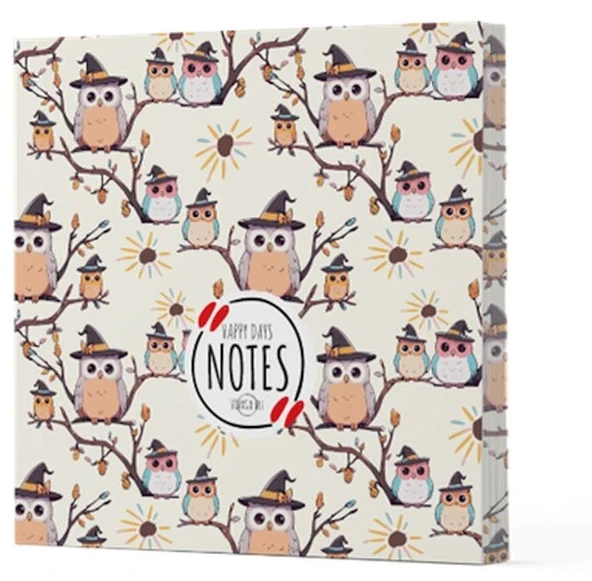 Baykuş 7 - Çizgisiz Yan Boyamalı Defter ürün görseli