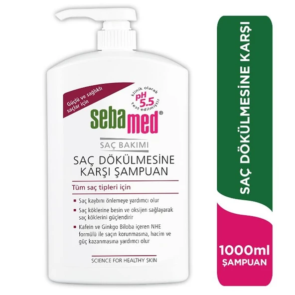 Sebamed Saç Dökülmesine Karşı Güçlendirici Etkili Kafein ve Ginkgo Biloba İçerikli Şampuan 1000 ml