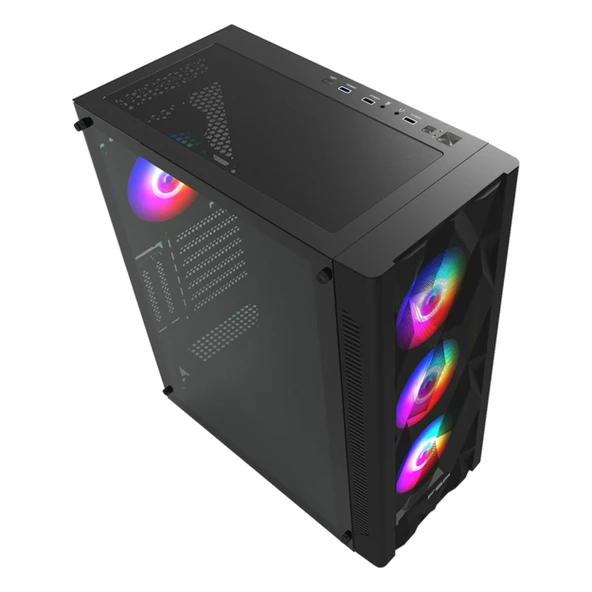 FSP CMT595AL 850W 80+ Bronz USB 3.2 RGB eATX Mid Tower Siyah Kasa - Resim 3