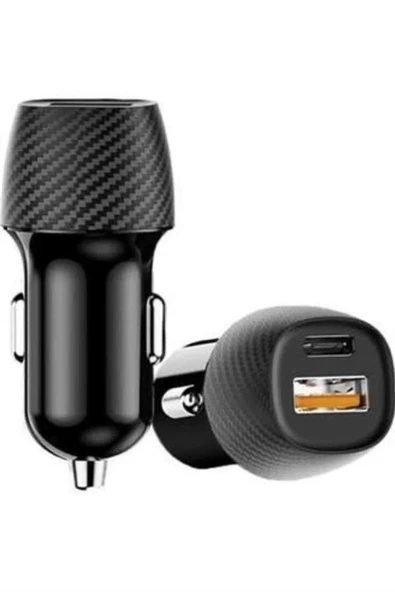 Hızlı Oto Şarj Cihazı 38W Çift Girişli HIzlı Şarj Oto Çakmaklık Type-C ürün görseli 1