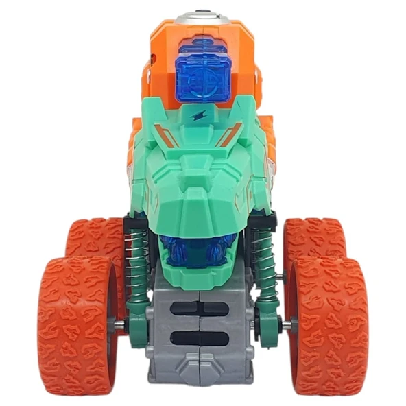 Sürtmeli Dinazor Araçlar - Sesli ve Işıklı - D500-19 - Turkuaz - Resim 3