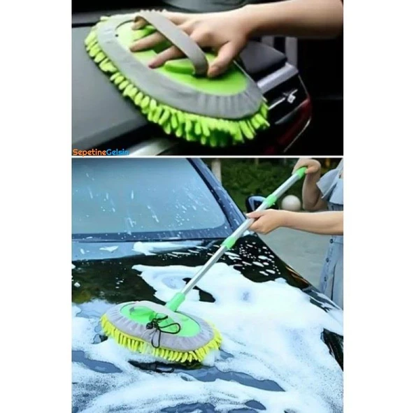 Sepetinegelsin Yedek Bezli Mikrofiber Araba Yıkama Fırçası - Resim 3