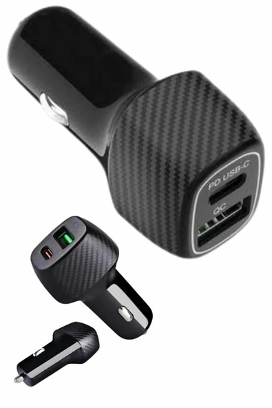 Araç İçi Hızlı Şarj Soketi 38W Oto Çakmaklık Type-C Araba Çakmaklık - Resim 3