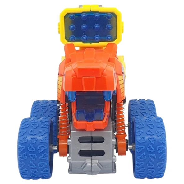 Sürtmeli Dinazor Araçlar - Sesli ve Işıklı - D500-19 - Turuncu - Resim 3