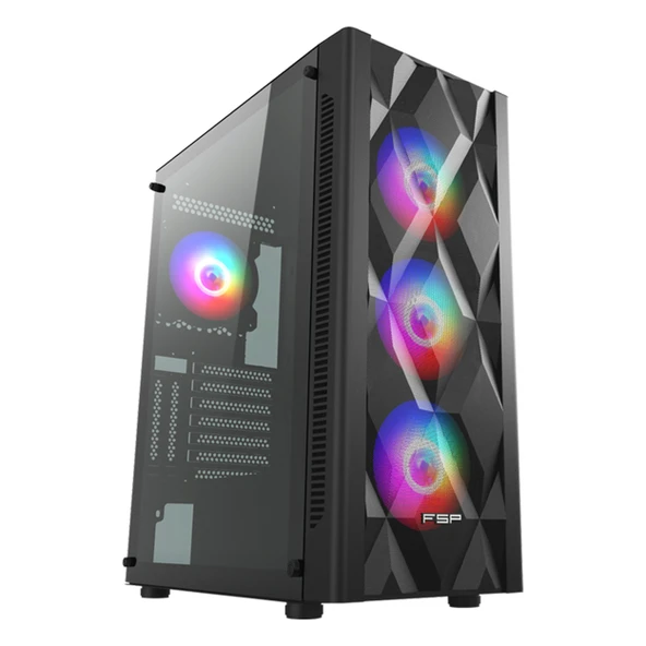 FSP CMT595AL 850W 80+ Bronz USB 3.2 RGB eATX Mid Tower Siyah Kasa ürün görseli 1