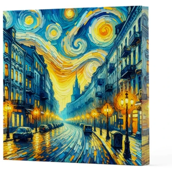 Van Gogh 6 Sokak - Çizgisiz Yan Boyamalı Defter ürün görseli