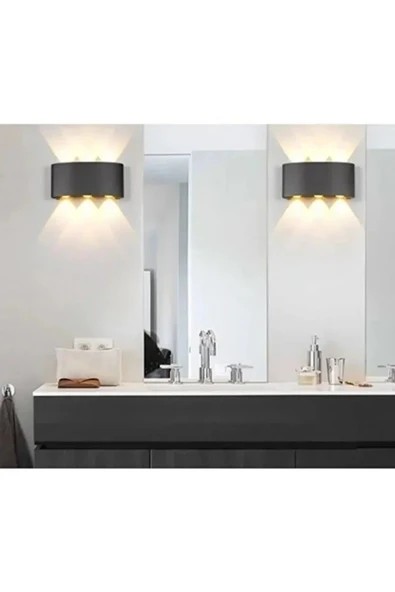 luxshome Pilli Haiti Çift Yön Led Aplik Elektriksiz Ledli Salon Duvar Dekoratif Aydınlatma 3200K Sarı Işık - Resim 3