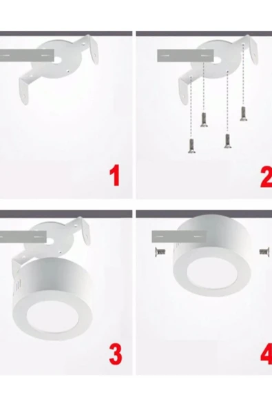 luxshome Modern Plofenyer Tavana Sıfır Yuvarlak Led Panel Spot Lamba Glop Armatür Avize 3200k Sarı Işık - Resim 7