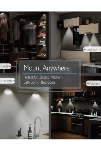 Voxify Yapışkanlı Usb Şarjlı Led Aplik Spot Pnael Aydınlatma 30cm Mıknatıslı 3 Renk - Resim 3