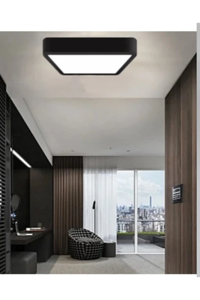 luxshome Modern Panel Led Avize 6500k Buz Beyazı Işık Uzun Ömürlü 1.sınıf Led Yüksek Işık Mat Siyah Gövde - Resim 2
