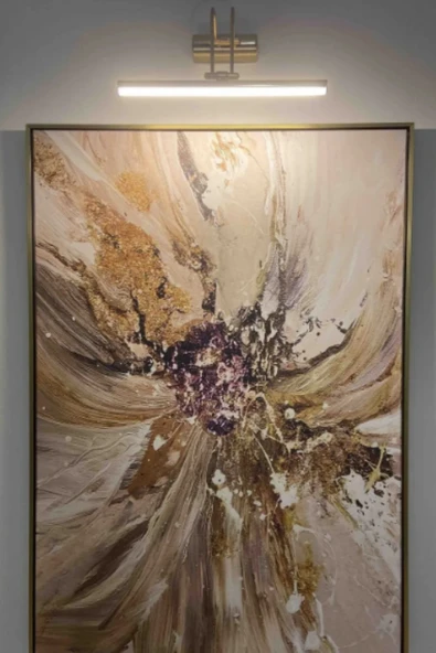 luxshome 35 Cm Gold Kasa Sarı Işık Pilli Değildir Elektrikli Banyo Ayna Tablo Aydınlatma Flüt Kuğu Led Aplik - Resim 4