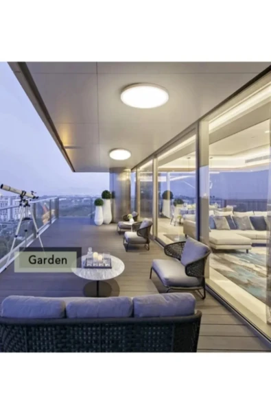 luxshome Büyük Boy Tavana Sıfır Led Plofonyer Avize Armatür Banyo Tuvalet Balkon Lambası Armatürü Beyaz Işık - Resim 4