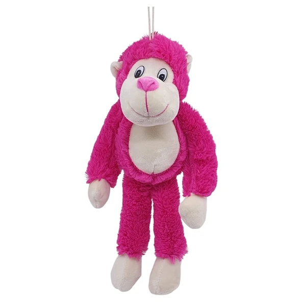 Peluş Maymun 40 cm - Yumuşak Peluş - G5501 - Pembe - 2