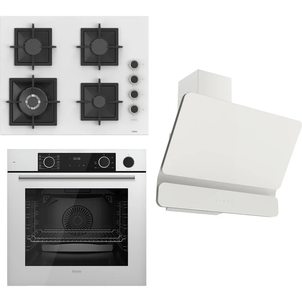 Ferre Flameart Sc Serisi Beyaz Set (SC406-WFA + XE64CB +D081 ) - 65 Cm'lik Kare Döküm Izgara-Wok ürün görseli 1