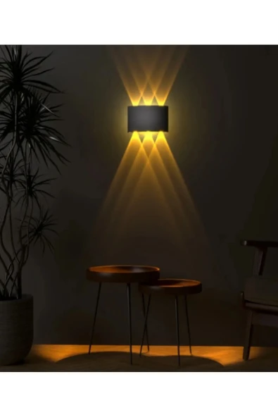 luxshome Çift Yön Led Aplik Haiti Model Modern Duvar Aydınlatma 10w 3200K Gün Işığı Su Geçirmez Dış Mekan - Resim 6