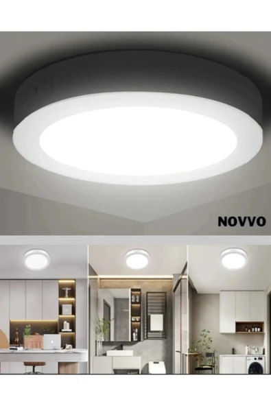 luxshome Büyük Boy Tavana Sıfır Led Plofonyer Avize Armatür Banyo Tuvalet Balkon Lambası Armatürü Sarı Işık - Resim 2