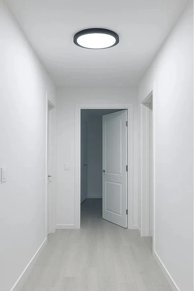 luxshome Modern Tavana Sıfır Led Lamba Buz Beyaz Işık Siyah Metal Kasa Salon Mutfak Oturma Odası Avize - Resim 6