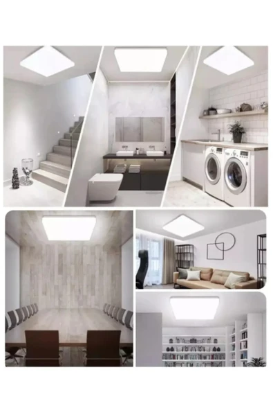 luxshome Orta Boy Tavana Sıfır Kare Led Panel Spot Lamba Glop Aplik Armatür Avize 6500K Beyaz Renk - Resim 4