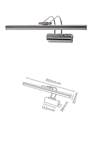 luxshome 35 Cm Krom Kasa Beyaz Işık Pilli Banyo Ayna Tablo Aydınlatma Flüt Kuğu Led Aplik Pil Dahildir - Resim 5