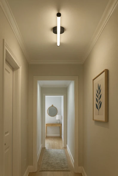 luxshome Modern Prime Tekli Mat Siyah Kasa Led Beyaz Power Ledli Salon Mutfak Oda Hol Ledli Avize - Resim 2