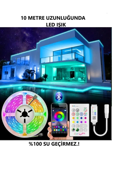 luxshome Kamp Çadır Karavan Araç Ortam Aydınlatma Usb Girişli Sese ve Müziğe Duyarlı Kumandalı Led Işık 10 MT - Resim 2