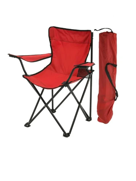 Mandella Rejisör Kamp Sandalyesi Piknik, Plaj, Balıkçı,Bahçe,Balkon Sandalyesi Kırmızı (1 Adet) ürün görseli