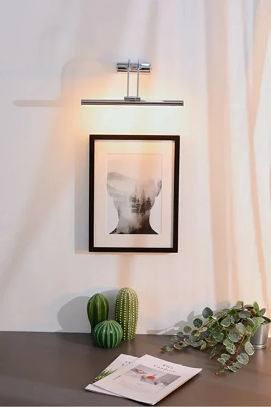 luxshome Gümüş Kuğu Aplik Oynar Başlıklı Beyaz Işık Şık Tasarım Dekoratif Dizayn Banyo Ayna Aydınlatma - Resim 2