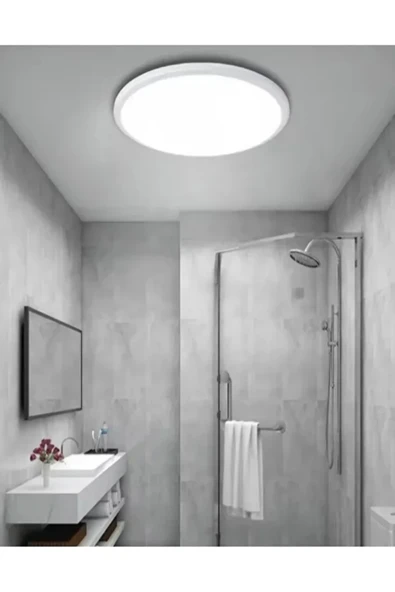 luxshome Ledli Tavan Lambası Tuvalet Banyo Balkon Koridor Aydınlatma Avize Aplik 6500k Beyaz Işık 25cm Çap - Resim 2