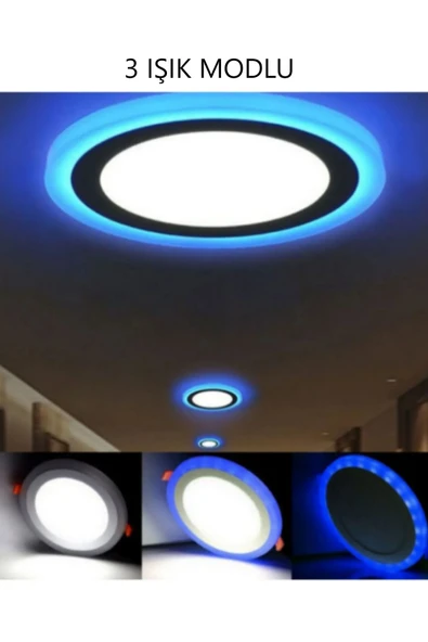 Viesteknoloji Beyaz Işık Modern Ledli Avize Tavana Sıfır Led Avize Panel Üç Renkli Yüksek Işık Güçlü 20w ürün görseli