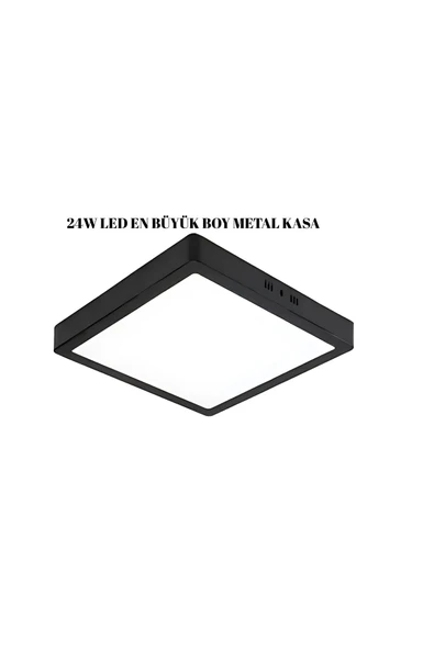 luxshome 30x30 24w Büyük Boy Siyah Kasa Led Panel Avize Armatür Salon Banyo, Balkon, Tuvalet Ve Wc Lambası - Resim 3