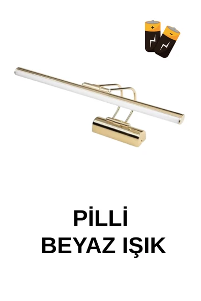 luxshome Gold Kasa Pilli Aplik Banyo Duvar Ayna Tablo Aydınlatması Flüt Aplik Kuğu Aplik Pil - 1