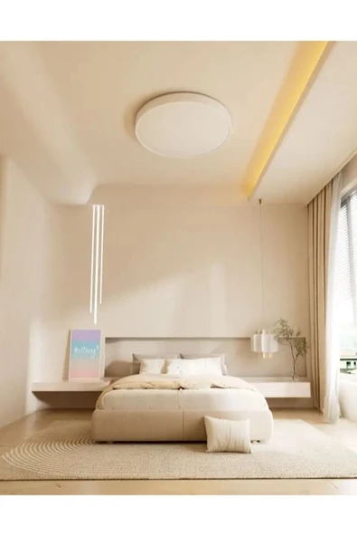 luxshome Modern Dekoratif Led Banyo Balkon Tuvalet Koridor Lambası Tavana Sıfır Led Armatür Avize Beyaz Işık - Resim 6