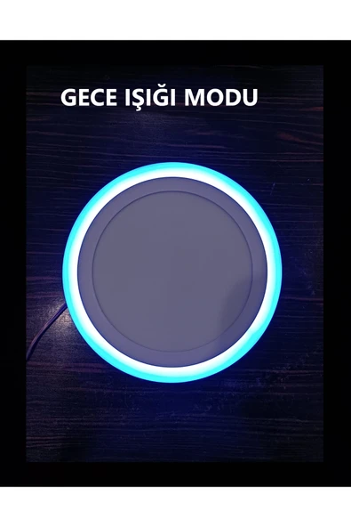 luxshome Çift Renkli 6 3 W Led Panel Sıva Üstü Yuvarlak Spot Armatür Sarı - Mavi - Resim 2