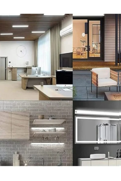 Voxify 100wat 120 Cm Kristal Yatay Led Bant Armatür-trafolu Beyaz Işık Fabrika Işyeri Ofis - Resim 2