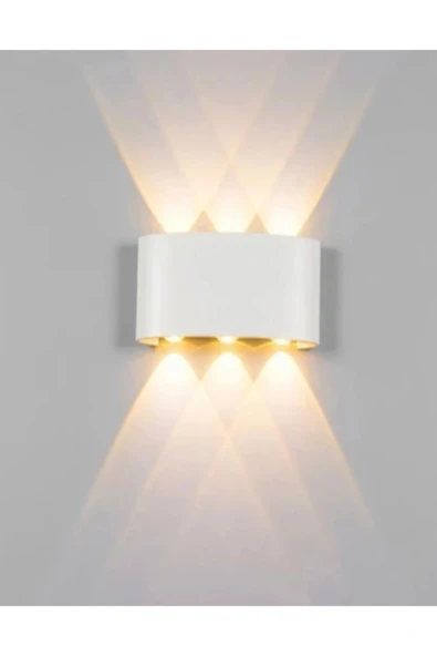 Voxify Modern Dekoratif Iç ve Dış Mekan Çift Yönlü Ledli Aplik Beyaz Renk Gün Işığı Salon Aplik Elektrikli - Resim 3