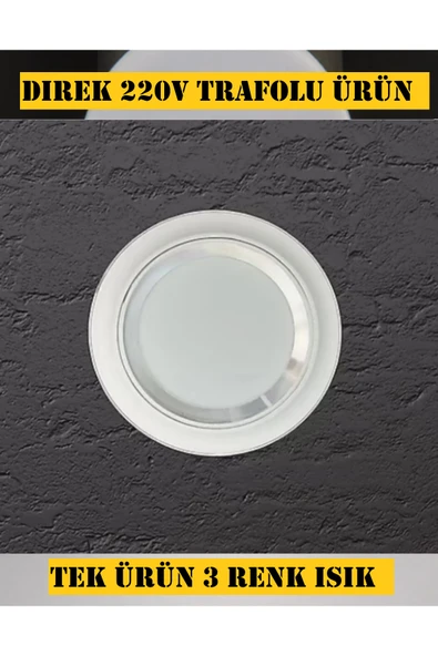 Voxify 7w 3 Renk Gömme Sıva Altı Led Spot Lamba Beyaz Kasa Krom İşlemeli Aydınlatma Salon Mutfak Aydınlatma - Resim 3