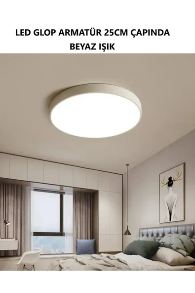 Voxify 2 Adet Led Glop Armatür Avize Banyo Balkon Koridor Hol Wc Tuvalet Oda Aydınlatma Aplik Lamba Beyaz - Resim 2