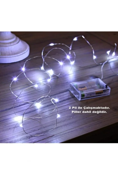 Voxify 3 Metre Beyaz Peri Led, Dekor Işık Beyaz Dekoratif Lamba Yılbaşı Çam Ağacı Ev Süslemeli - Resim 4