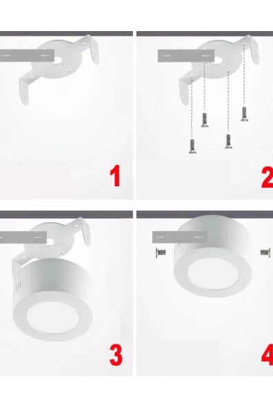 luxshome Büyük Boy Tavana Sıfır Led Plofonyer Avize Armatür Banyo Tuvalet Balkon Lambası Armatürü Sarı Işık - Resim 4