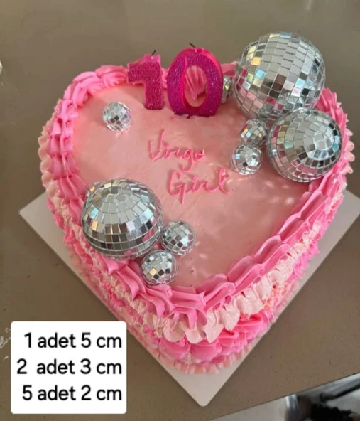 DİSKO TOPU PASTA SÜSÜ - 1