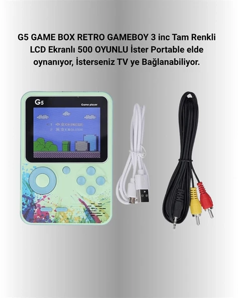 TV Bağlantılı 500 Oyunlu Mini Gameboy Konsol ürün görseli 1